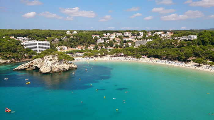 Vue aérienne de la plage de Minorque